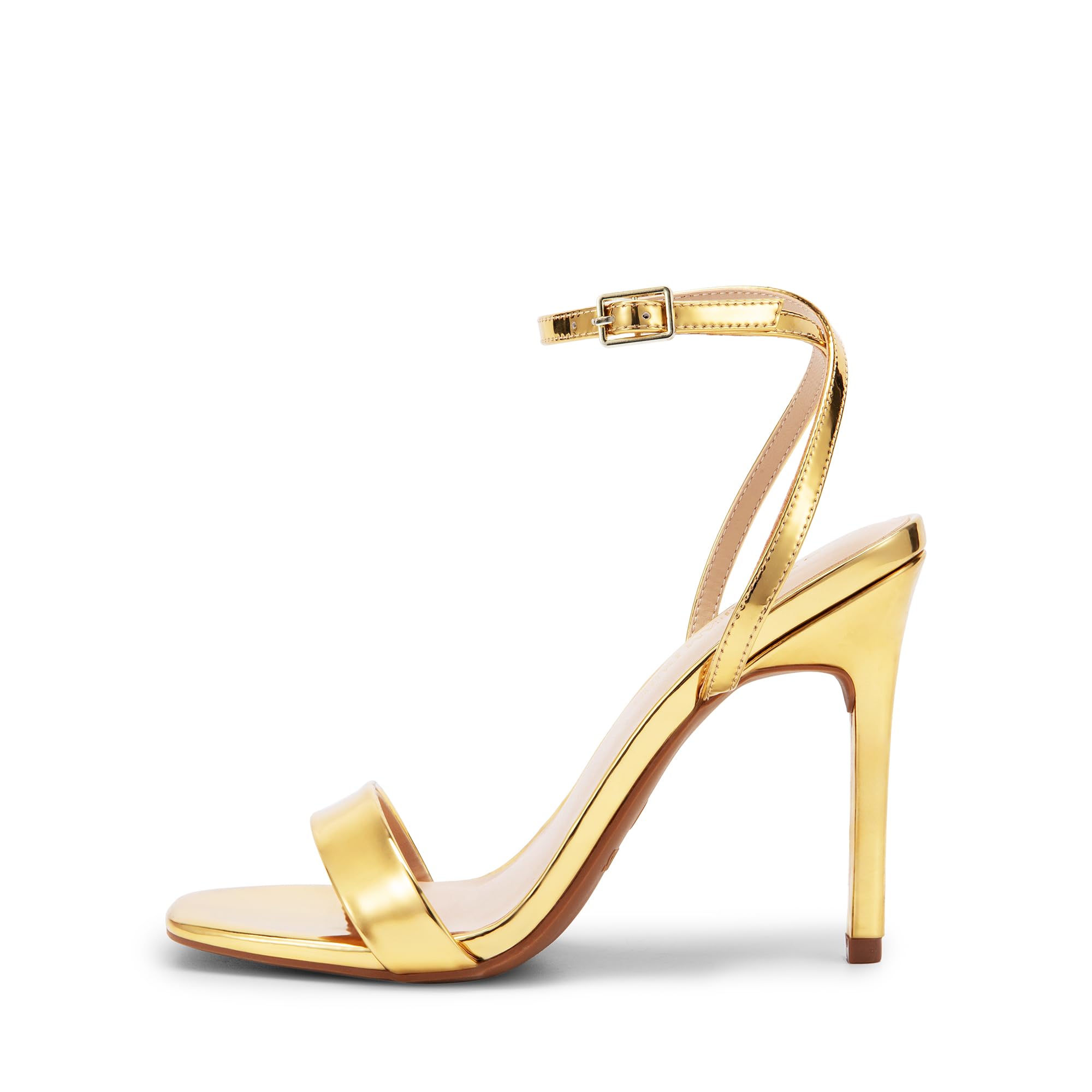 DREAM PAIRS Women’s High Stilettos Open Square Toe Ankle Strap Heels Sexy Comfort Strappy Dress Shoes Wedding Bridal Pumps Sandals: 11 Gold-pat