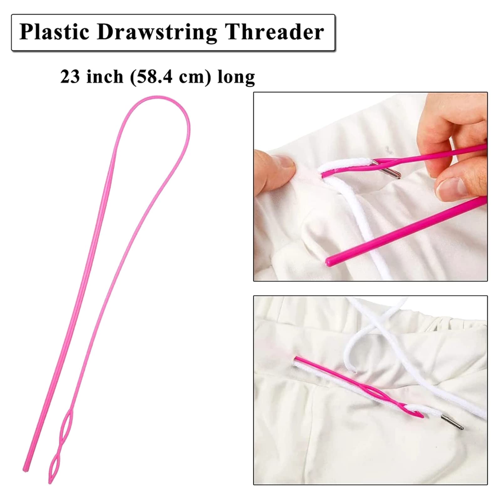 Asaisimg Lot De 17 Enfile-fils Pour Cordon De Serrage - Kit De Remplacement Facile Pour Cordon De Serrage - Enfile-cordon Flexible - Enfile-cordon élastique Plat