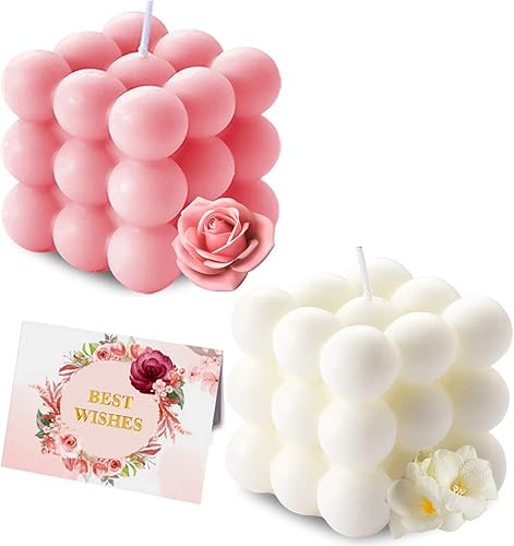 Juego de velas perfumadas de burbujas para mujer, velas grandes para decoración del hogar, 2 velas de aromaterapia de cera de soja de 5.4 onzas,