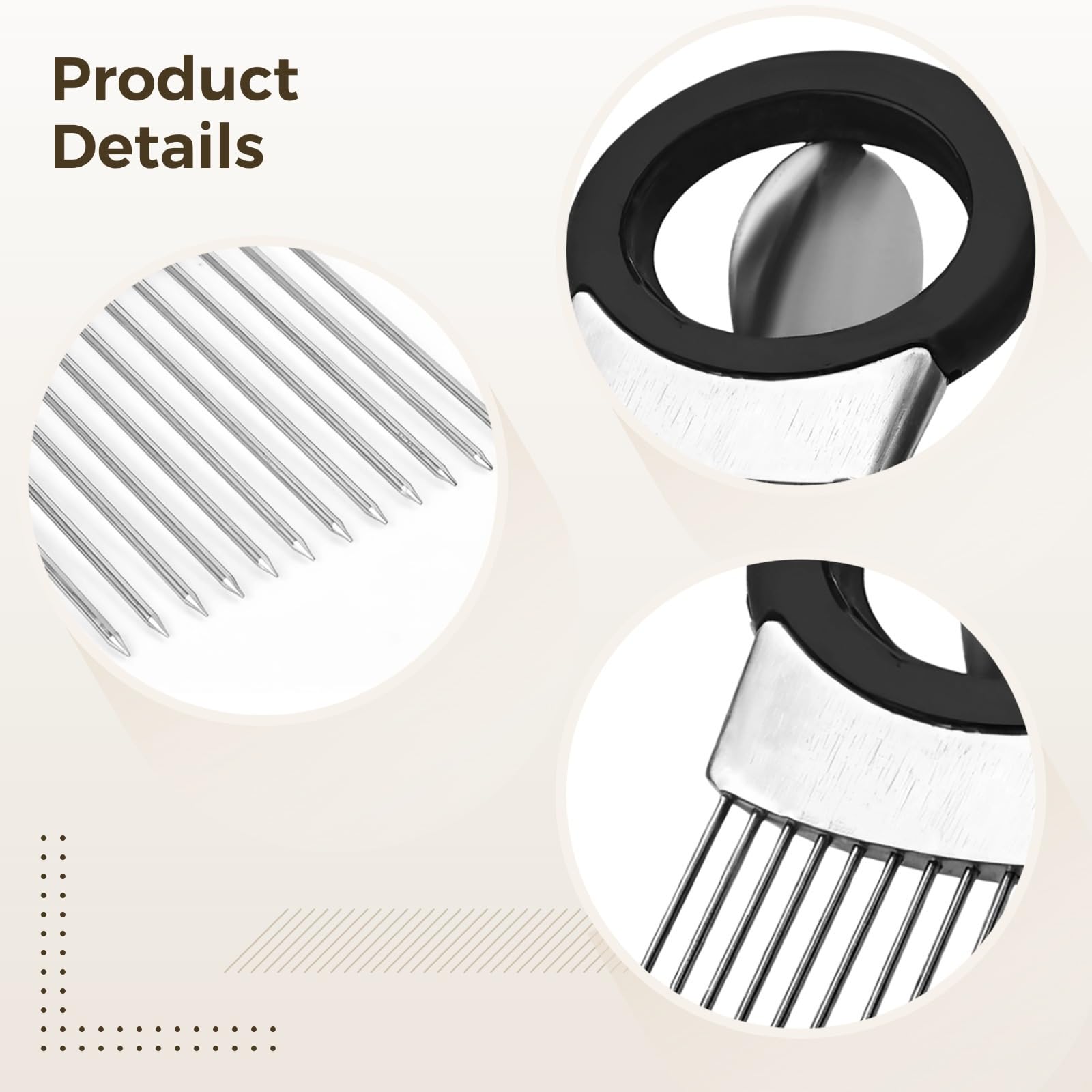 Bosreroy 2 Pcs Stainless Steel Onion and Vegetable Slicer with Meat Tenderizer, Includes Hand Soap for Odor Removal