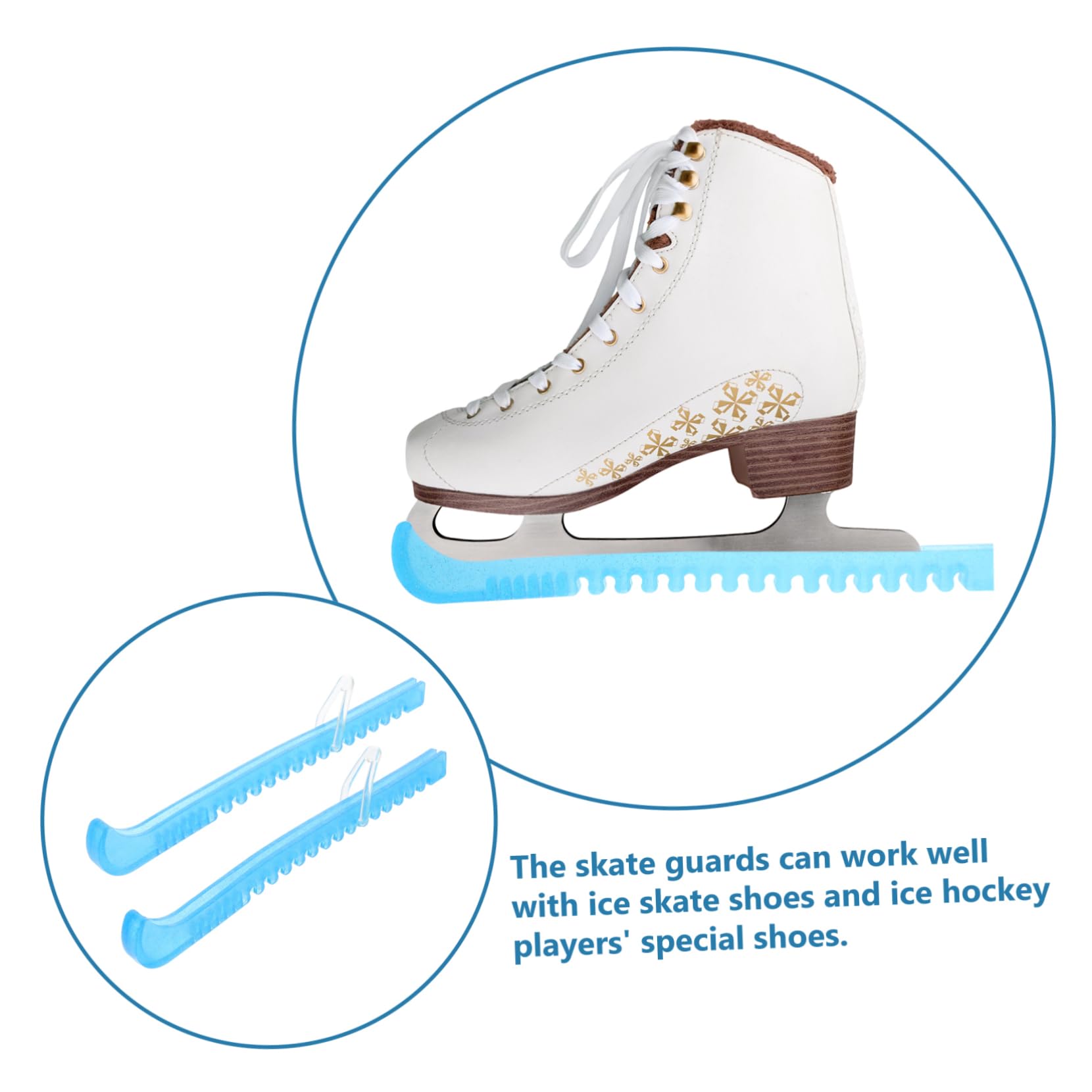 Yardwe Patines de Hielo Protectores Guardia de Patines de Hockey Protecciones Skate Cubiertas Protectoras de Zapatos Cubiertas de Zapatos de Patinaje Gel de sílice Sky-Blue