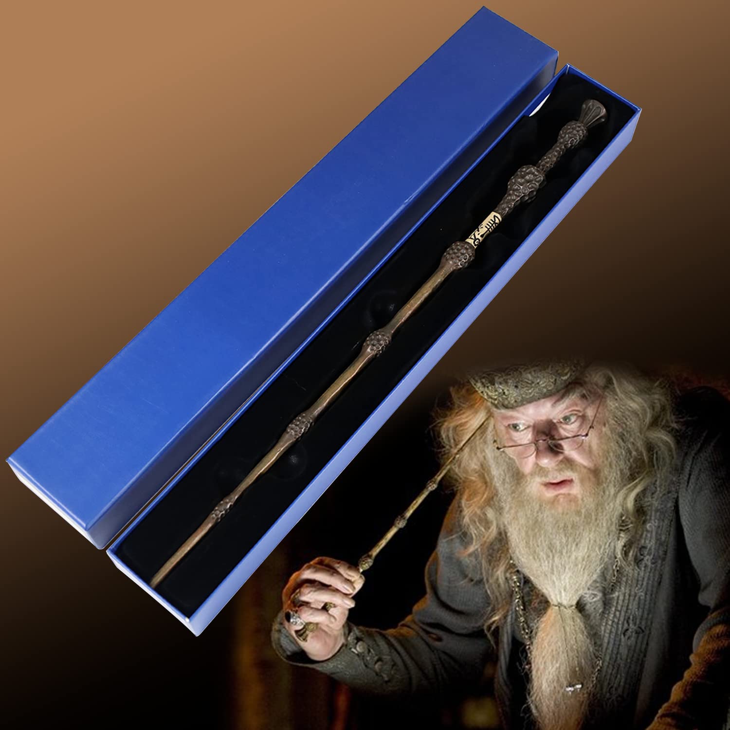 Harry Potter 魔法の杖 専用ボックス付き HarryPotter魔法の杖 金色 骨デザイン 杖 専用ボックス付き
