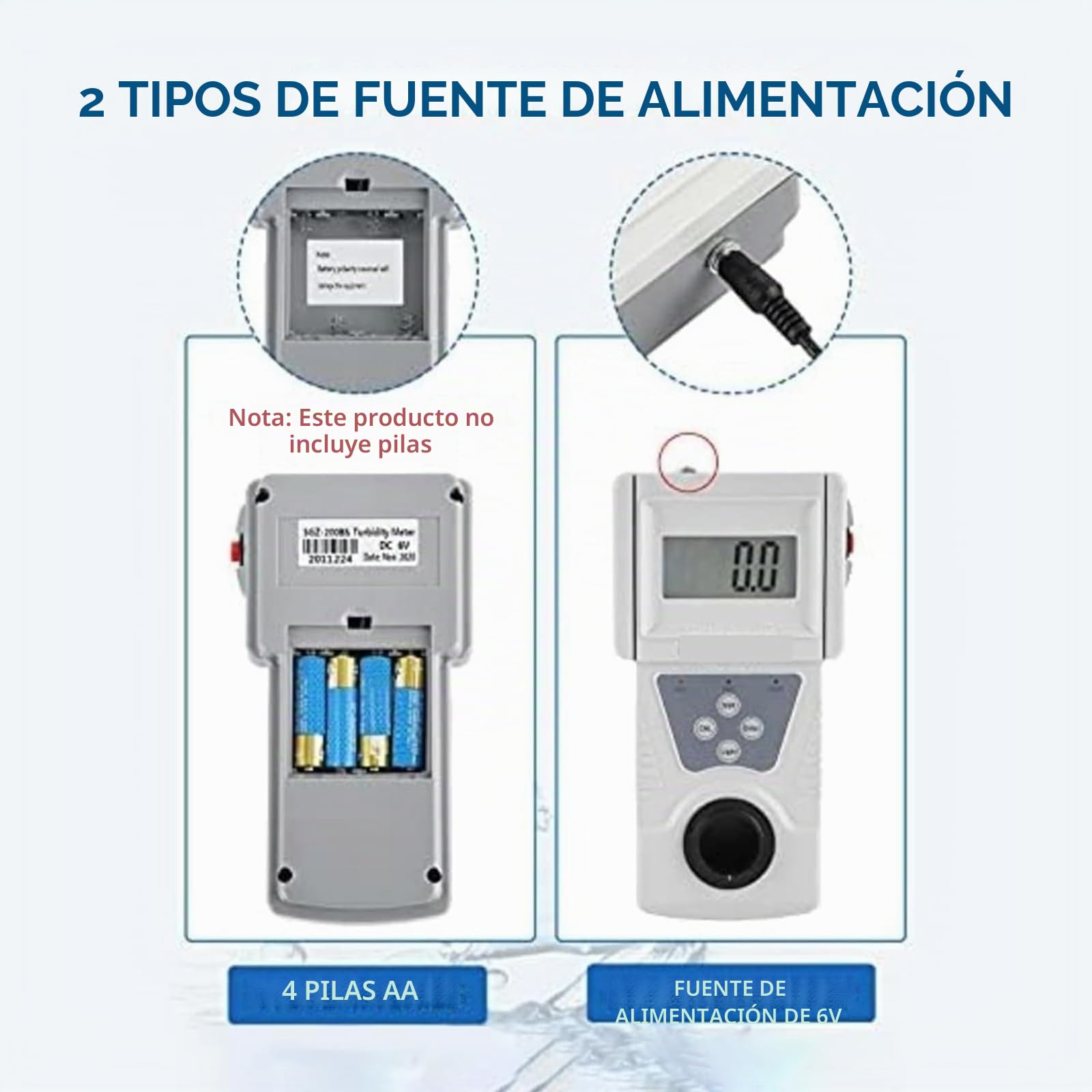Medidor de Turbidez Portátil, Turbidímetro Digital de Mano con Retroiluminación, Rango de Medición Portátil, para Agua Potable, Piscinas y Laboratorios