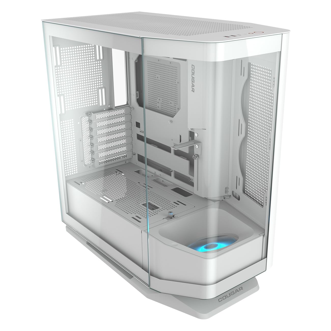 Cougar FV270 - Carcasa de Cristal Templado Curvo de Media Torre Blanca