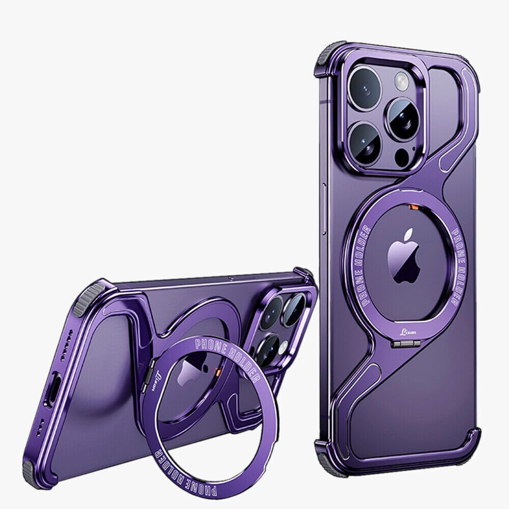 Coque iPhone 14 Pro Max violette avec support pour vidéos et appels mains libres - 8