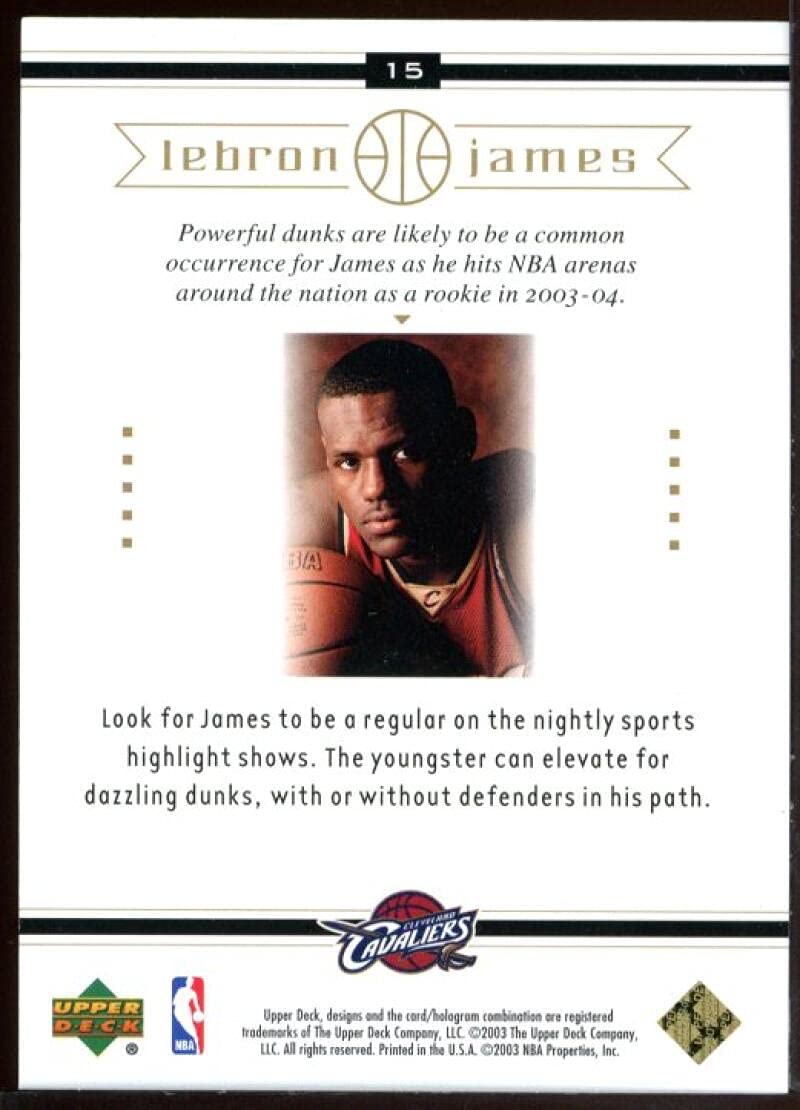 Amazon.com: 2003 Upper Deck #15 Stay Tuned Lebron James Cavaliers