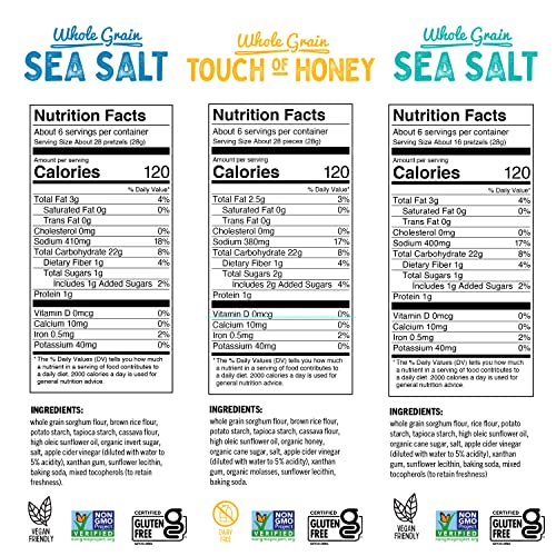 Quinn Gluten Free Pretzel Variety Pack, Sea Salt Pretzel Stick (2 Bags), Sea Salt Pretzel Twist (1 Bag), Touch Of Honey Pretzel Stick (1 Bag), Whole Grain, Corn, Soy & Dairy Free, Non-Gmo, 5.6 Oz – 4 Bags #TOP2
