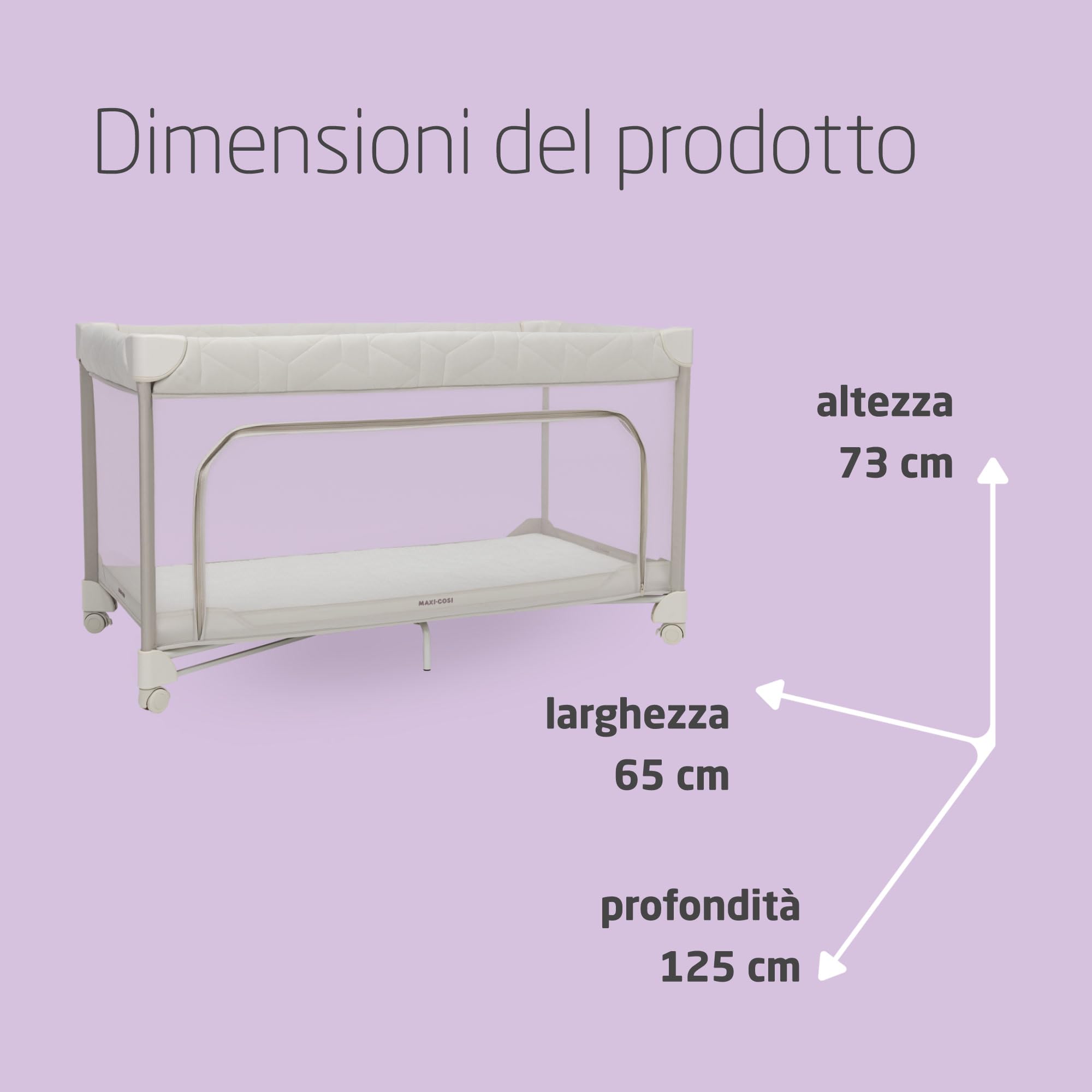 Maxi-Cosi Merlin, 2 in 1 Culla da Campeggio Neonato & Area Giochi, 0-4 Anni, 0-18 kg, Lettino da Viaggio Bambini, Chiusura in 1 Secondo, Materasso 120x60 cm, Finestra Laterale, Elegance Beige