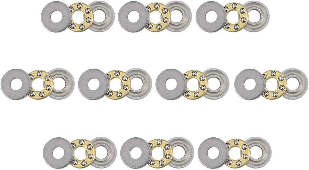 uxcell F3-8M Thrust Ball Bearings 3mm x 8mm x 3.5mm Chrome Steel Single Direction 10pcs