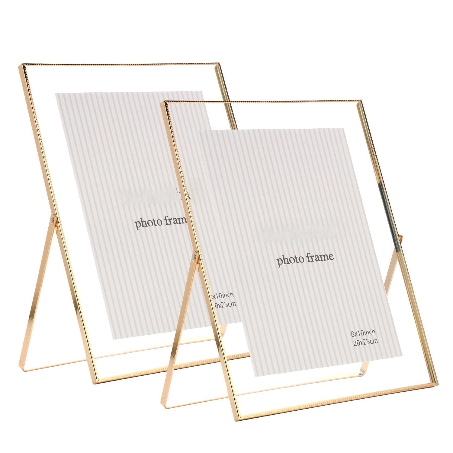 YiPinYin Gold 10x12" Floating Frame Set Of 2 - Metal Tabletop Frames For 5x7" To 8.5x11" Photos - View #3