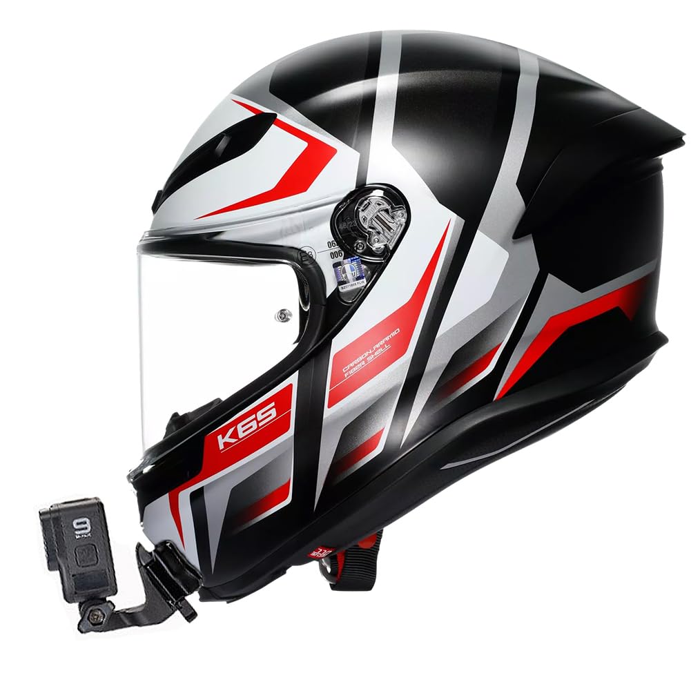 AGV K6 K6S Chin Mount Kits Adjustable Camera Mount Kit Customize Joint Base Compatible with Gopro Hreo Insta360 Srago DJI Etc. (Aluminum Alloy Base)