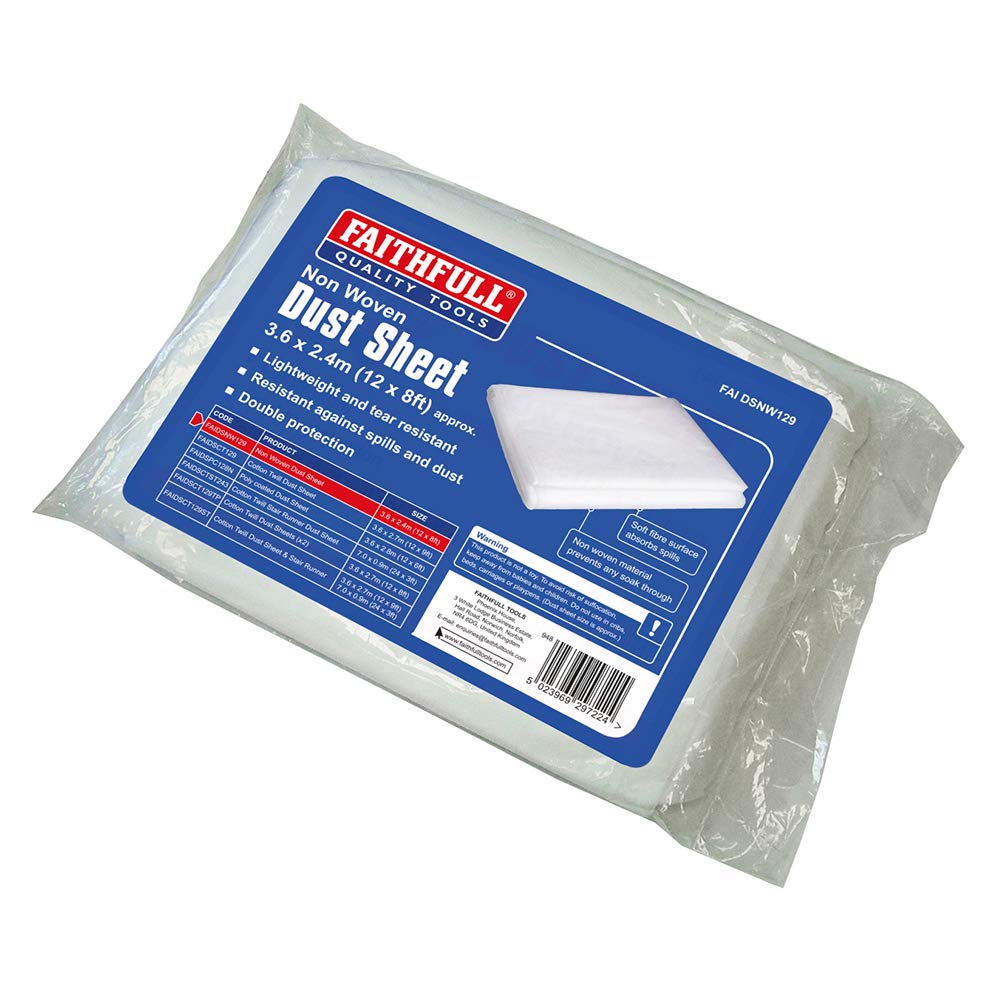 Faithfull Non-Woven Dust Sheet 3.6 X 2.4M