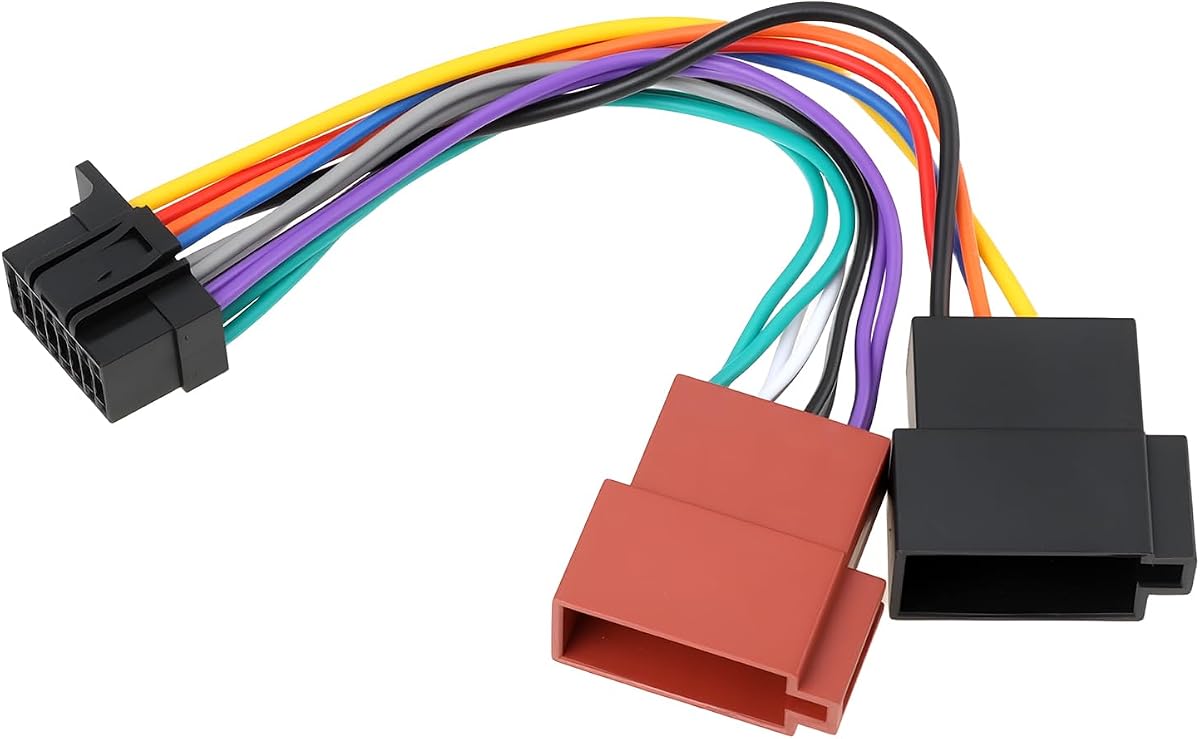 16 Pin ISO Radio Wiring Harness Compatible with Sony MEX-N4200BT MEX-N5200BT MEX-N6002BD MEX-BT3100U MEX-BT4100U