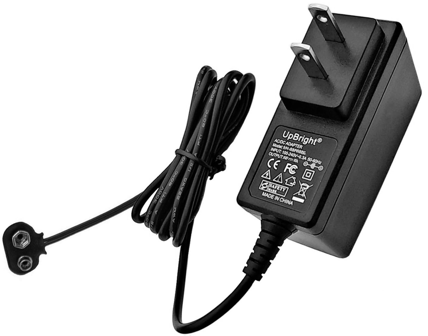 Amazon.com : UpBright 9-Volt Snap Clip AC/DC Adapter Compatible with 9V ...