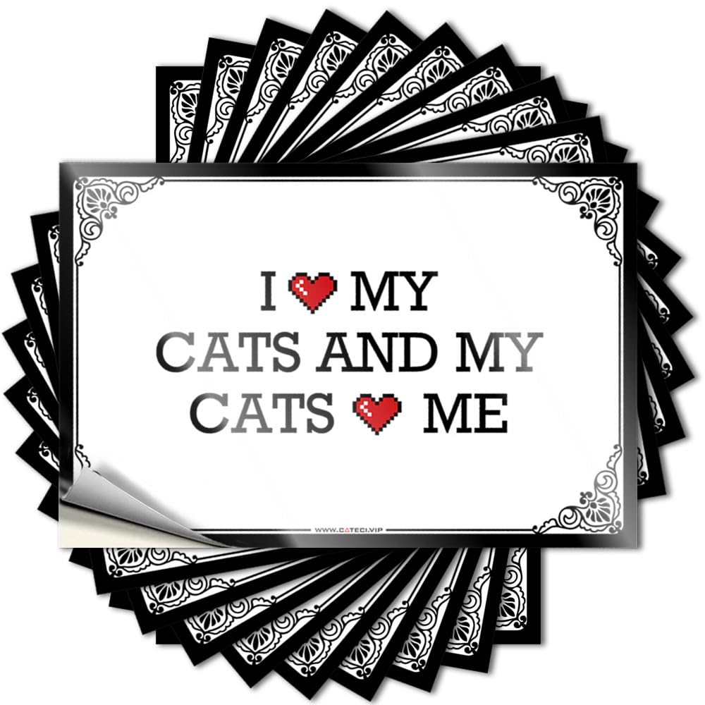 Fzfn Colour Winter Bottle Tattoos - I Love My Cats & My Cats Love Me Cheap Durable Sticker Easy Apply For Hunting Decor(12X18cm)