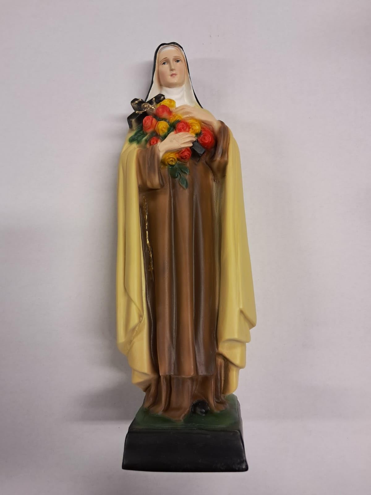 ArteSacraCaravaggio Statua di Santa Teresa del Bambin Gesù cm 30 (11,81 inches) in marmo resina piena decorata a mano di produzione artigianale italiana
