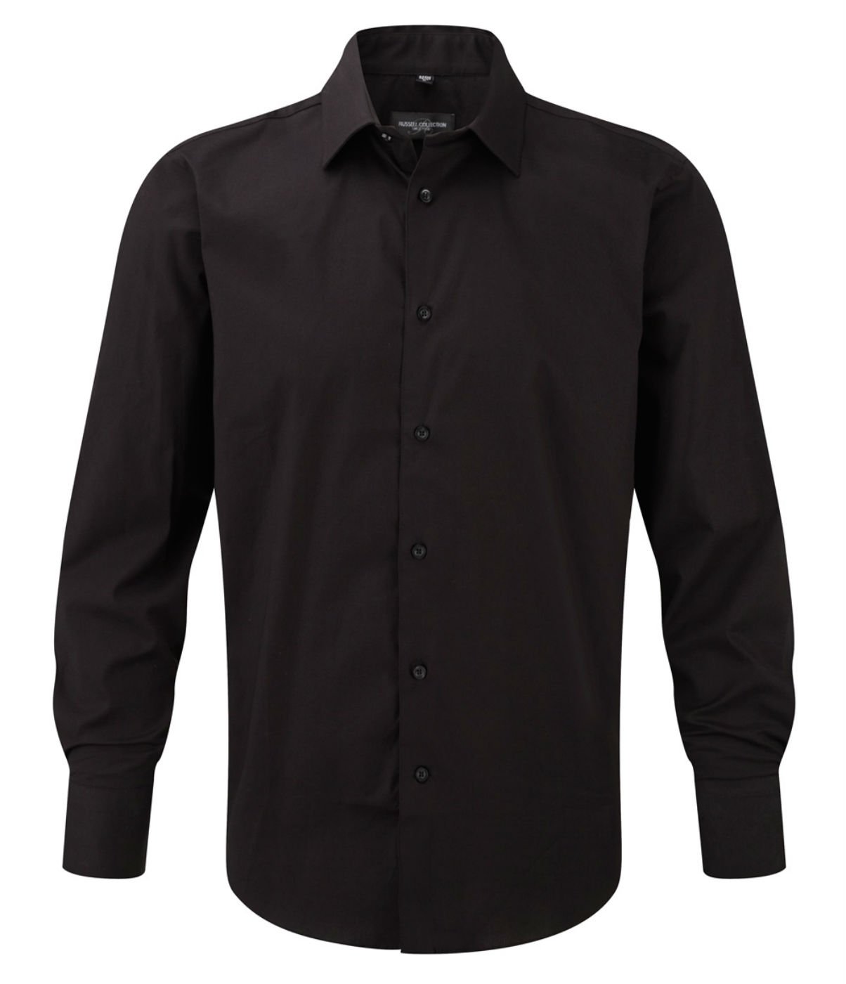 Russell Mens Long Sleeve Easy Care Fitted Shirt Black XL