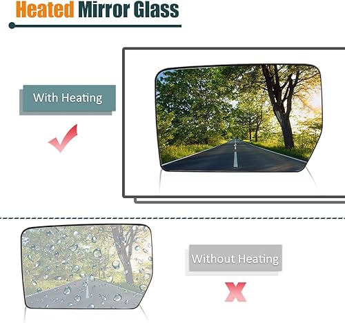 Miniatura 3 de GrteRokky Espejo lateral del pasajero compatible con Ford F150 2004-2014 Espejo calefactable lateral derecho vidrio de repuesto 4L3Z-17K707-DA