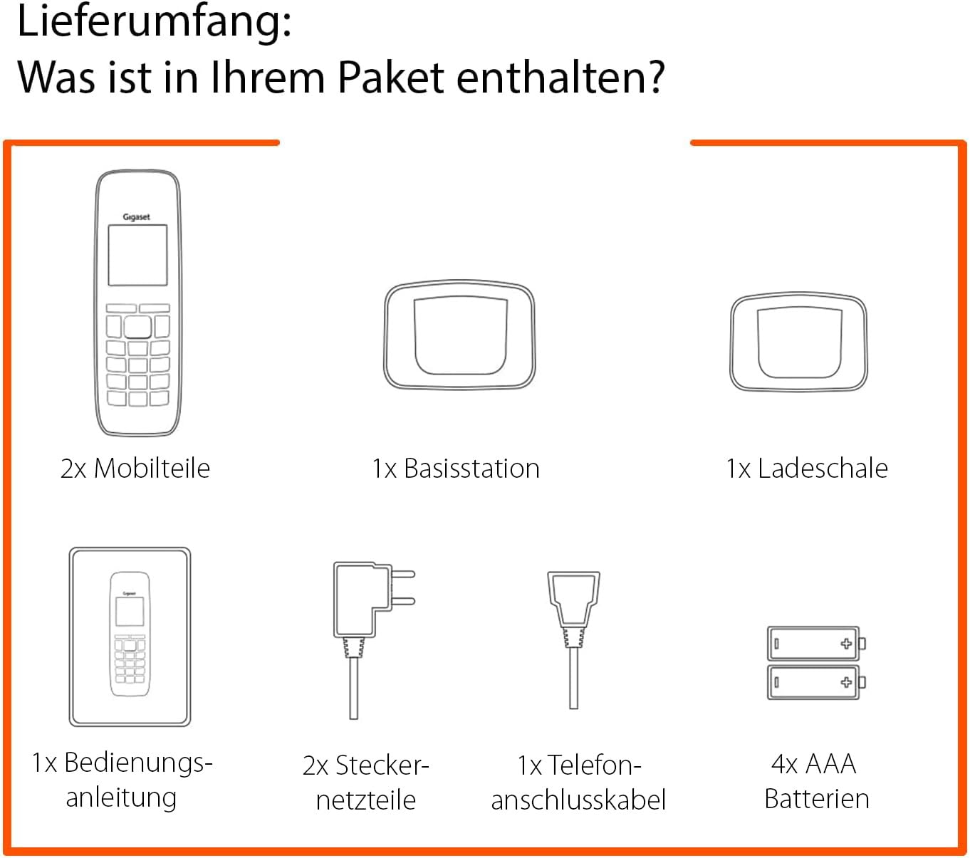 Gigaset Pure 120 Duo - 2 telefony bezprzewodowe z ECO DECT - podświetlany ekran - kompatybilny z aparatami słuchowymi - Ochrona połączeń, Czarny Antracyt