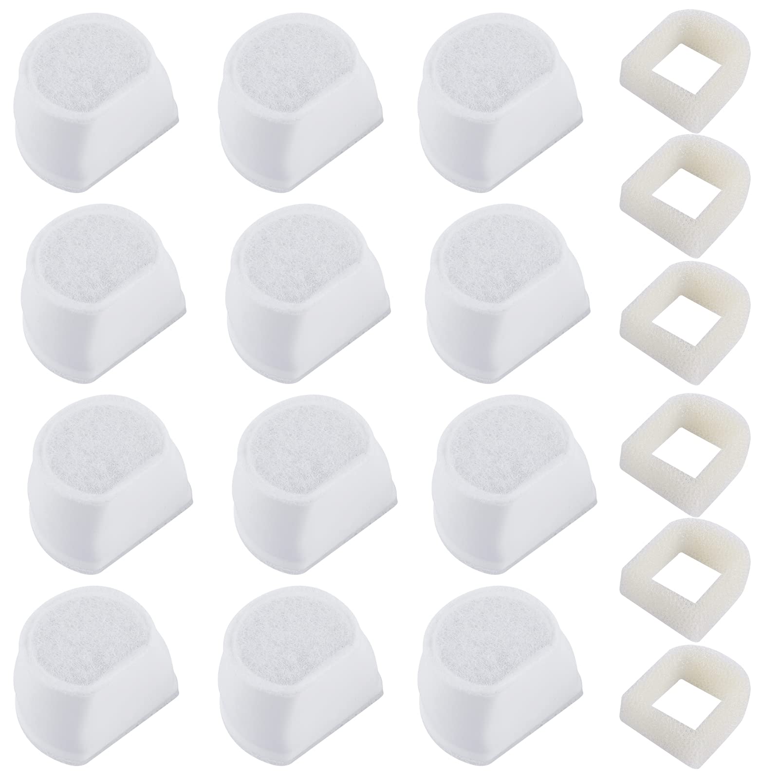 18PCS Carbon Filters and Foam Pre-Filter Replacement Set Compatible with Petsafe Drinkwell Avalon Pagoda Seascape Sedona Water Bowl Fountain Prefilters,Pet Water Fountain Filters,12+6 Pack