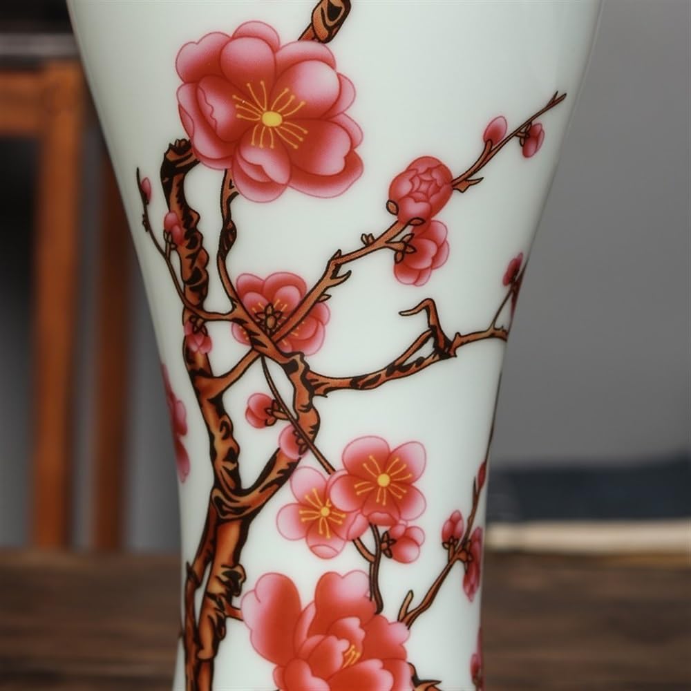 Jarrón de cerámica con diseño de Flores y diseño de Jengibre, Estilo Chino, de Porcelana, Decorativo, 11 x 30 cm de Ancho,W11xh30cm