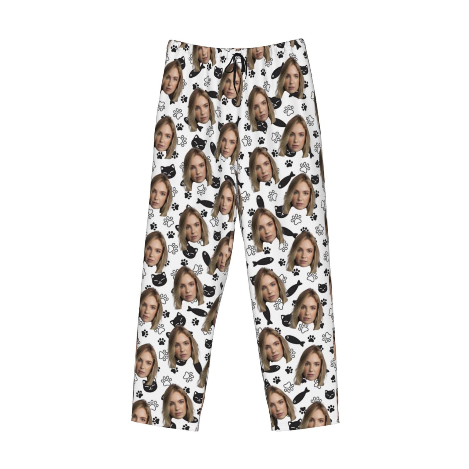 Pantaloni del Pigiama personalizado per Uomo Pantaloni del Pigiama Divertenti su personalizada Loungewear, Set di Pigiami con Foto, Volto, Testo – Regalo per Donna
