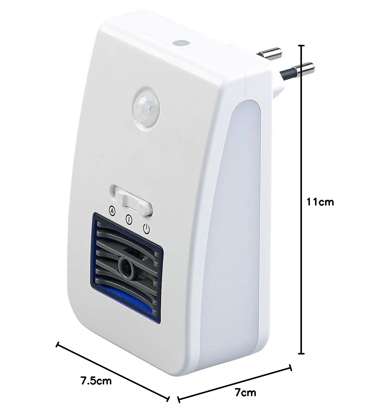 newgen medicals Gniazdo oczyszczacza powietrza: jonizator 2 w 1, oczyszczacz powietrza i światło nocne, czujnik PIR i światła, do 20 m² (lampka nocna, czujnik ruchu, gniazdo generatora ozonu