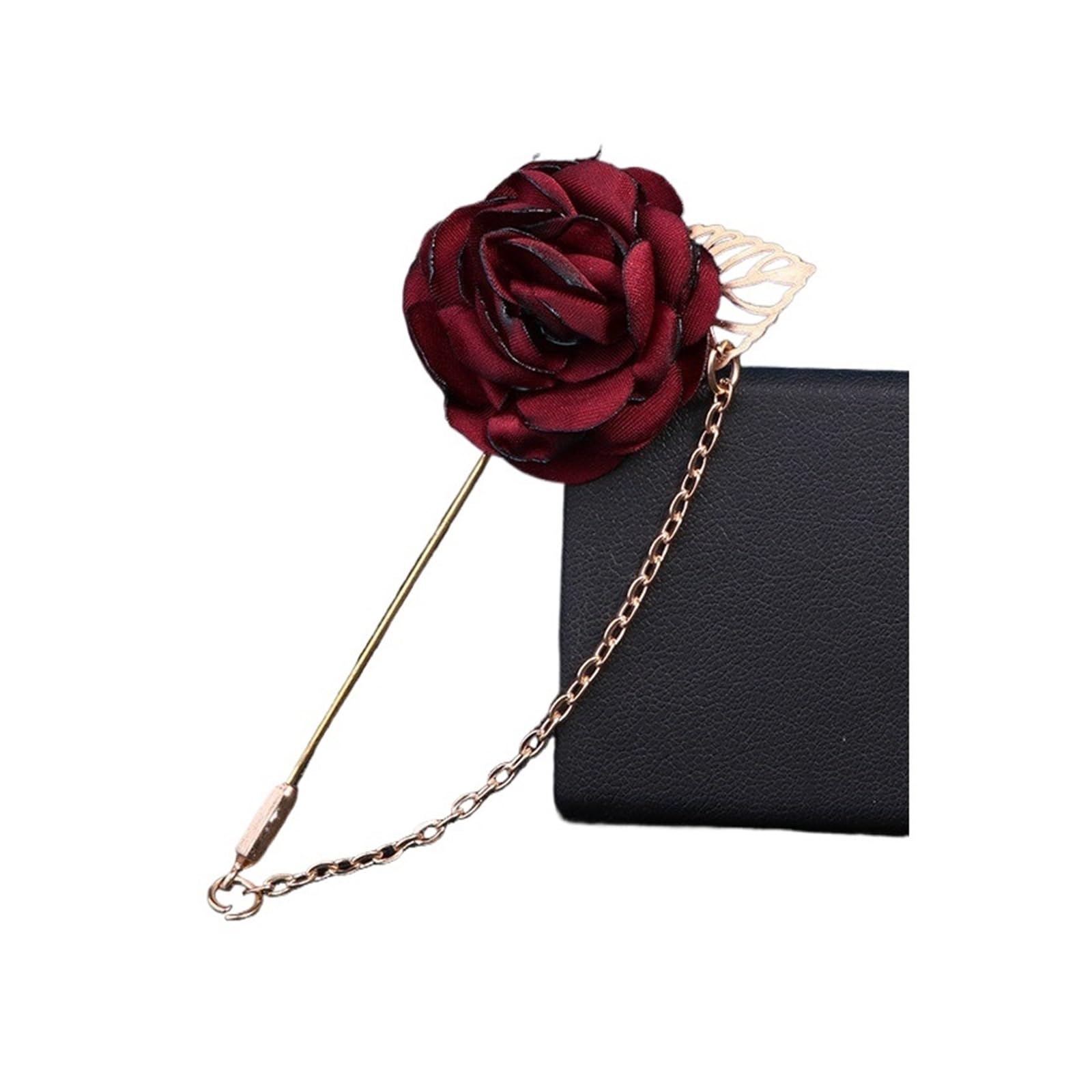 UJEDFHV Wedding Simulation Rose Corsage Wedding Corsage Men Fabric Rose Camellia Flower Groom Boutonnieres Decoration Accessory For Proms
