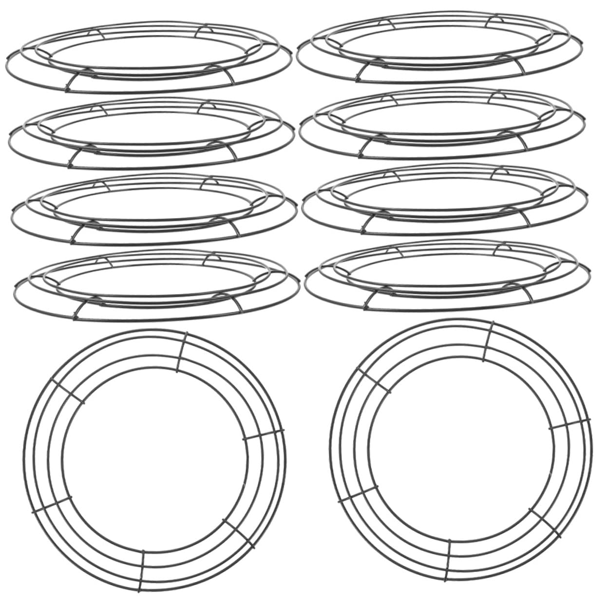 OHPHCALL 10Pcs Round Wreath Rings for DIY Flower Arrangements Iron Frames Sturdy Base for Christmas Easter Indoor Outdoor Decor