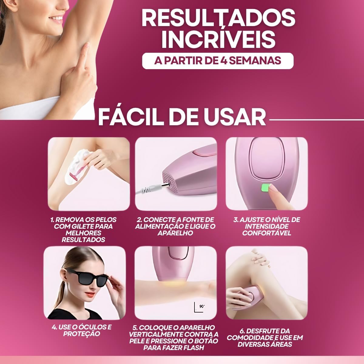 Depilador Laser Ipl 900 Mil Disparos Luz Pulsada em promoção! Veja a oferta e mais achadinhos de Depilação 2 Hoje é o melhor dia para comprar Depilador Laser Ipl 900 Mil Disparos Luz Pulsada com aquele preço maroto! Promoção! Aproveite a oferta! 2