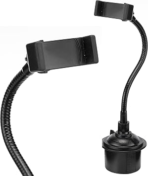 10" Long-Neck Cup Holder Car Phone Mount, Rotating Holder, iPhone/Android