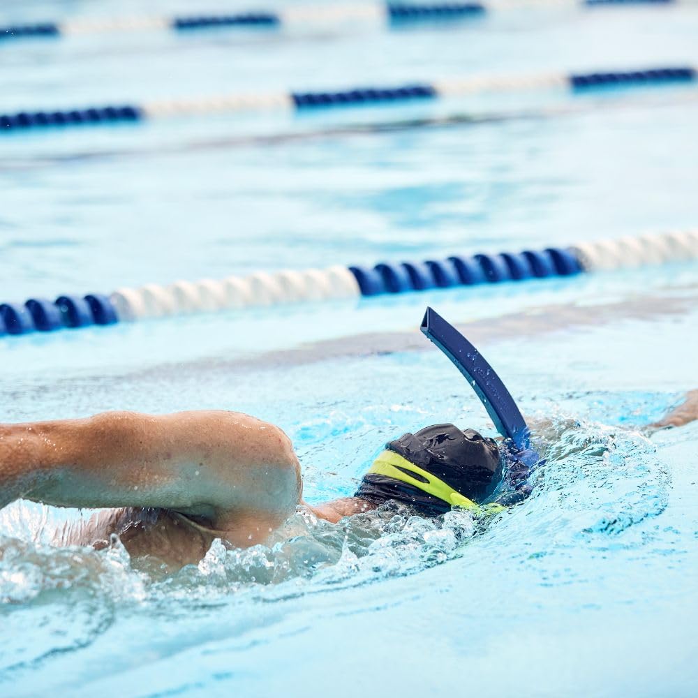 Aquasphere Focus Snorkel - Trainingsschnorchel mit Verstellbarer Kopfstütze, Wasserableitung, Silikonmundstück Stabilität beim Schwimmen, Pool & Schwimmen