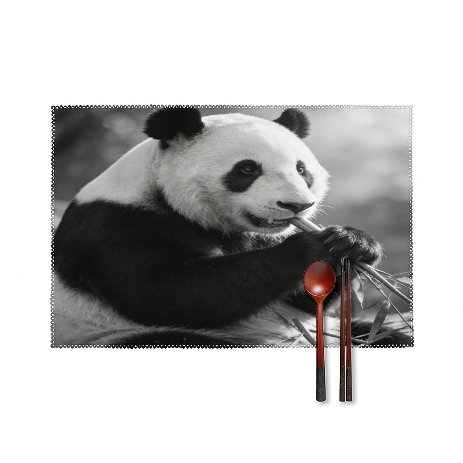 Fekiloot Style Giant Panda Placemats Set Of 6,Table Mat