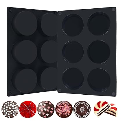 Silicone Chocolate Cookie Mold Round Cylinder Candy Molds for Cookies Oreos Soap Cupcake Pudding Jello Cakes Baking