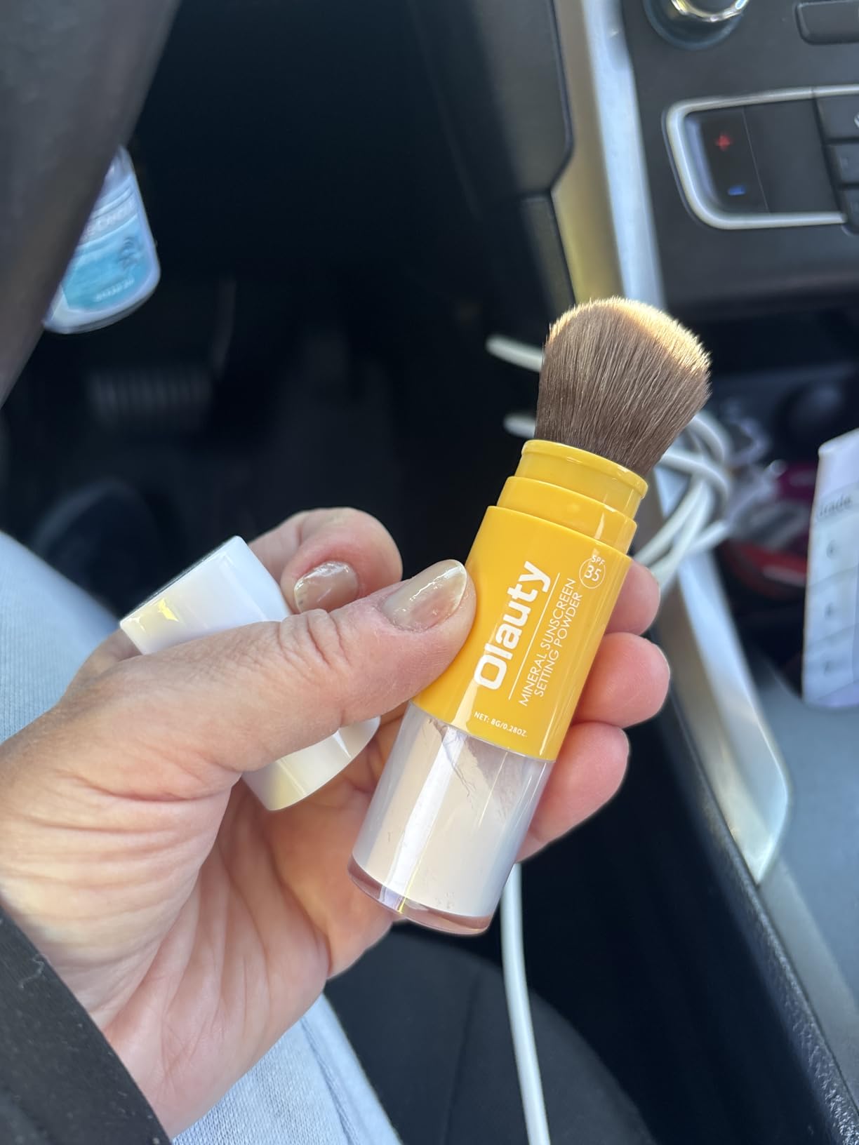 Deepmind Mineral Powder Sunscreen for Face & Scalp, SPF 35, Brush on Sunscreen Setting Powder, Matte Oil Control Hair Sunscreen Face Powder, Lasting Lightweight Breathable (#01 Translucent)