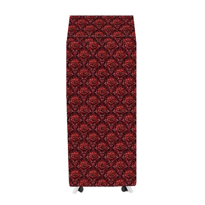 Image of PVC Cooler Cover Suitable for Symphony Diet 3D 55i+ 55-Litre Room Air Cooler Waterproof, Dustproof, Size (HxWxD) 134.62X41.91X48.26 Cm, Red Flower.