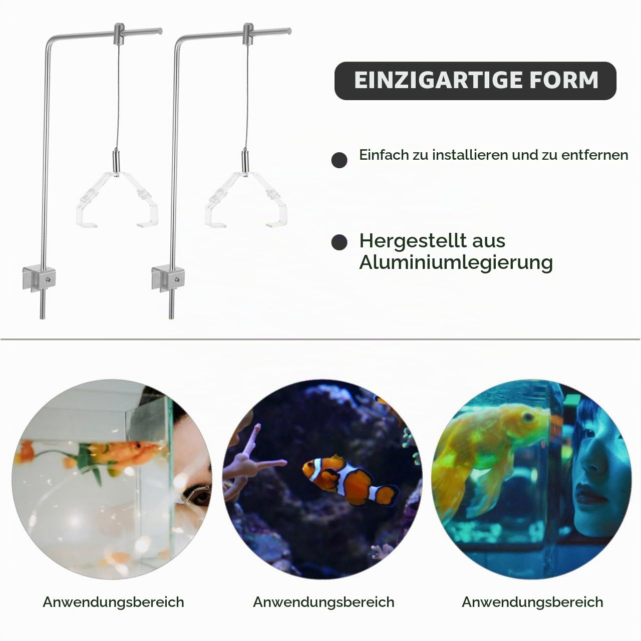 2 StüCke Aquarium-LichtstäNder Aluminium Legierung Fisch Tank Lampe HäNgende Halterung Verstellbarer Aquarium Beleuchtung Halter Licht Rack