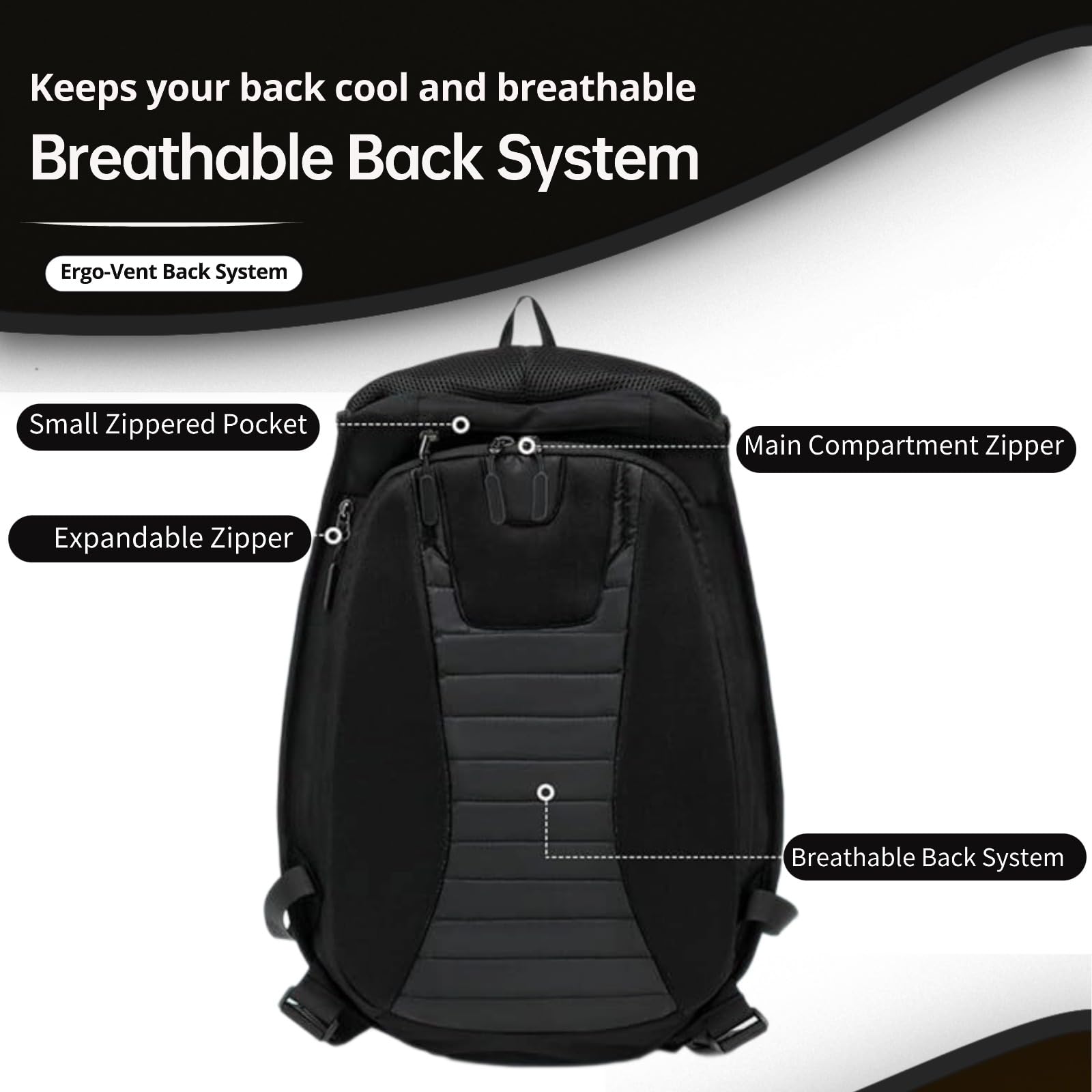 Mochila para moto de alta capacidad con carcasa rígida de fibra de carbono, compartimento dedicado para casco, extensible 30-48L, multibolsillos, para viajes y uso diario