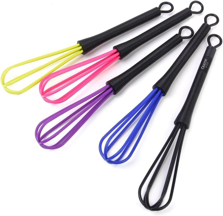 Tinksky 5pcs Plastic Whisk Whip Mixer Stirrer Whisk (Random Color)