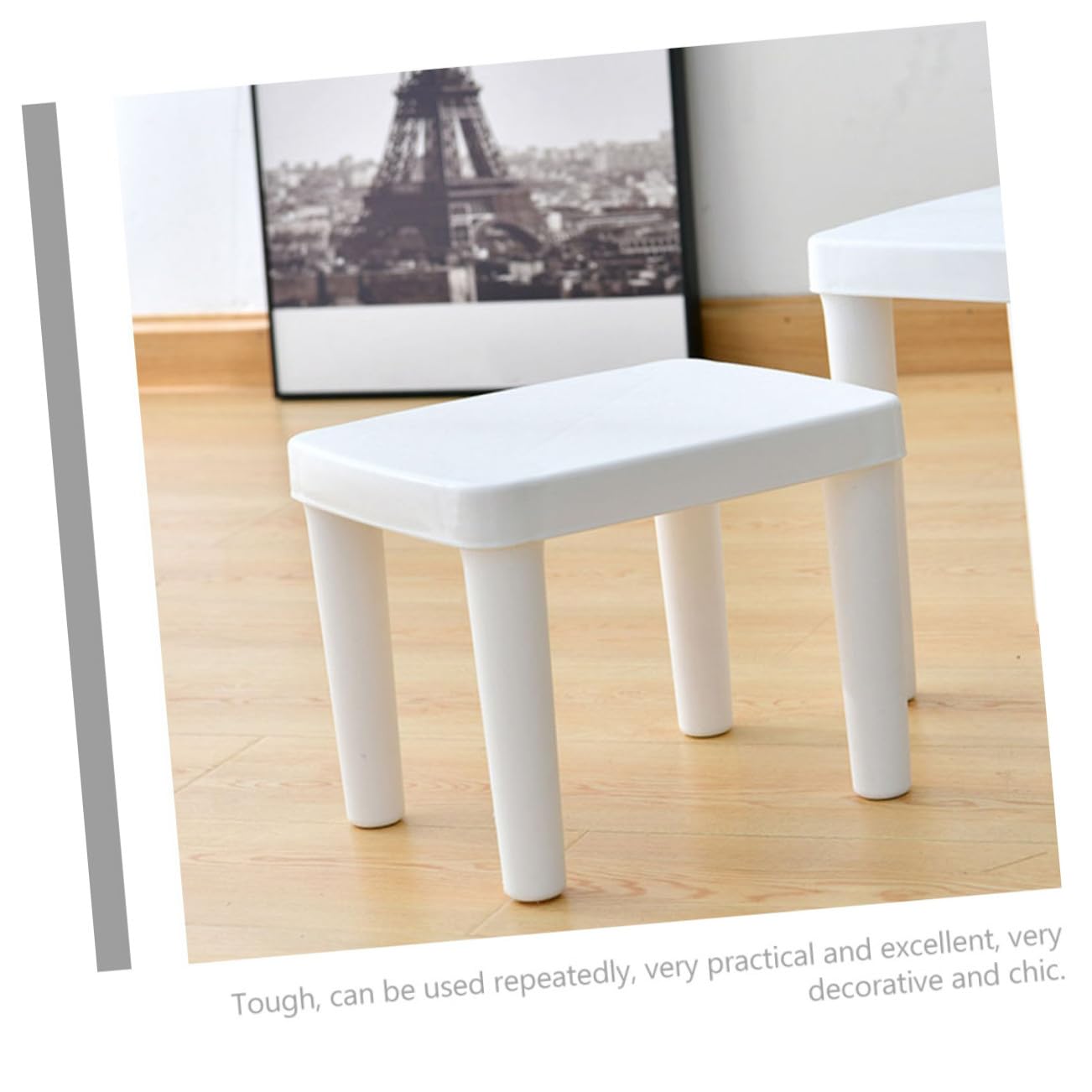 BESPORTBLE Sgabello Piccolo Antiscivolo per Bambini in Plastica Bianca, Leggero e Decorativo, per Bagno e Camera dei Bimbi