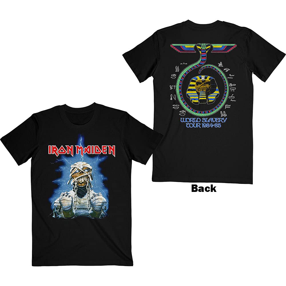 Iron Maiden World Slavery Tour '84 - '85 Official Tee T-Shirt Mens Unisex (Large) Black