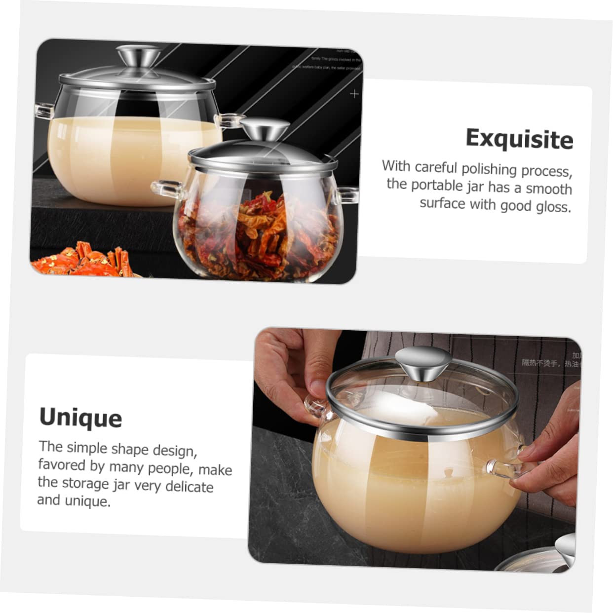 Vorratsglas mit Luftdichtem Deckel und Löffel 1200ml aus Glas und Edelstahl Aufbewahrungsbehälter Einfaches Design für Gewürze und Kaffee für Küche und Haushalt