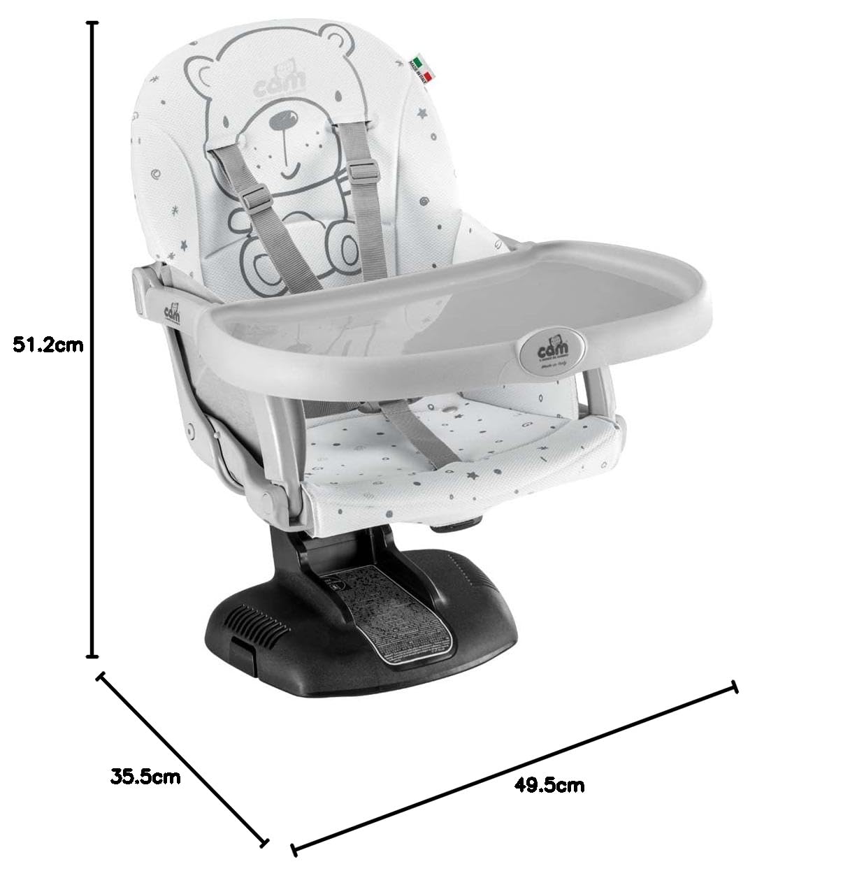 Kinder Sitzerhöhung Idea | für 0-36 Monate | Grau | 7-fach höhenverstellbar