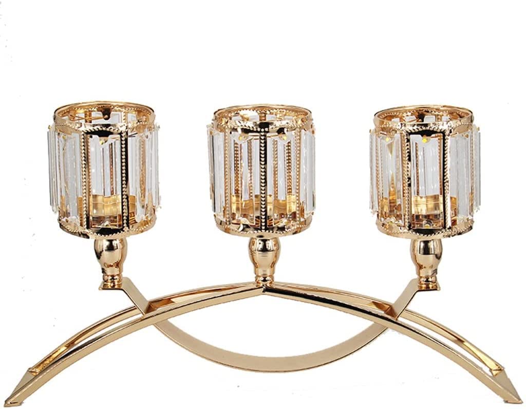Candelabro de Oro Chapado en Boda Europea, Copa de Vela de Arte del Hierro, Cena romántica a la luz de Las Velas, Adornos de candelabro Handmade