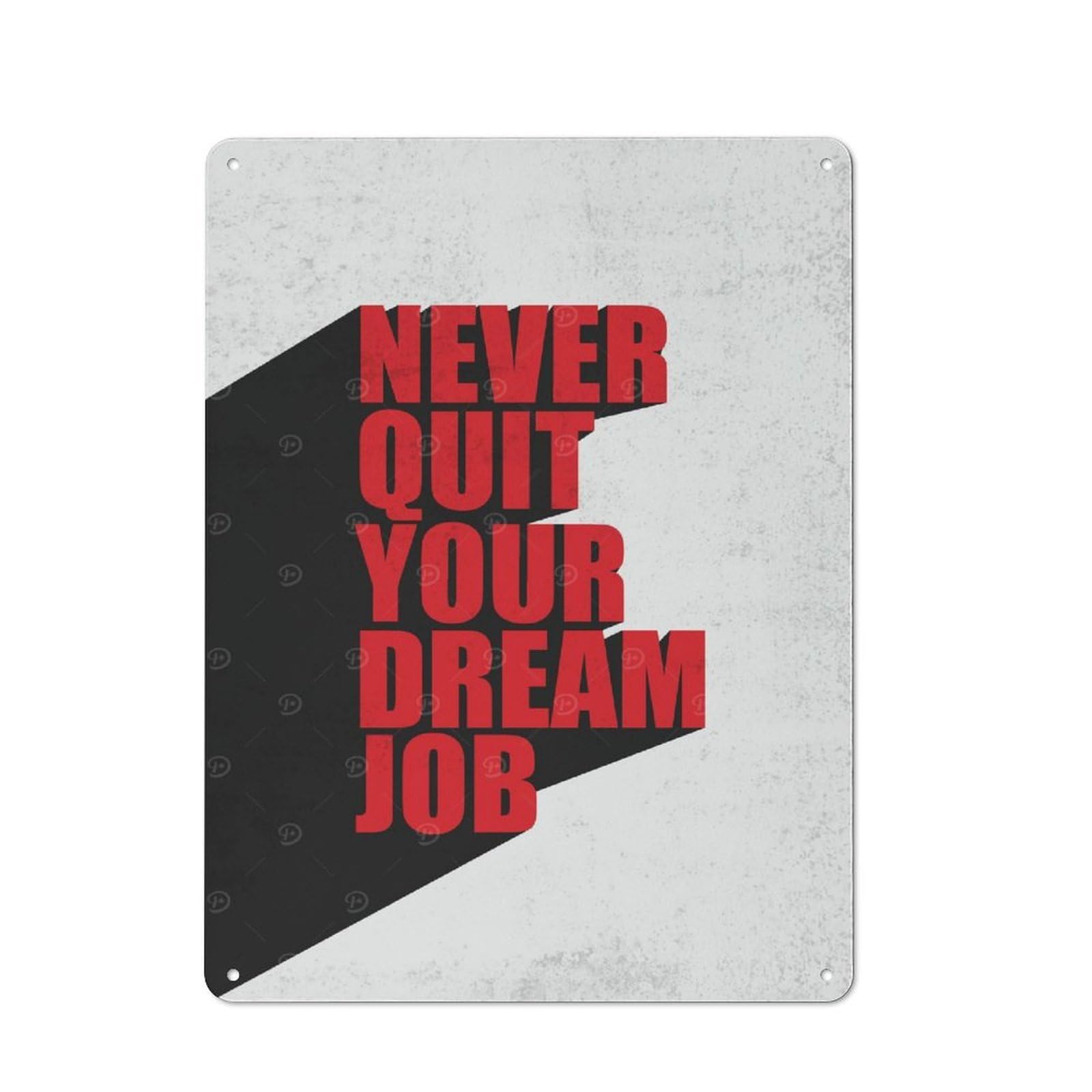 Junmoney Style-23 Never Quit Retro Tin Wall Plaque 40X30cm For Hobby Room Or Studio, New Home Wall Decor For Hobby Room Decor Fans