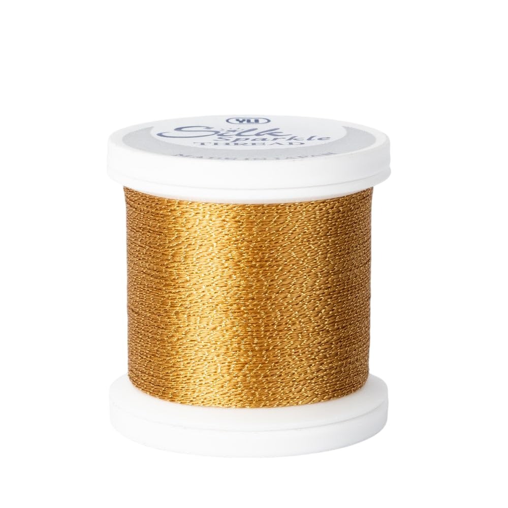 YLI Threads Silk Thread – 100 wt Fine Japanese Silk for Appliqué, EPP, and Quilting - Gold