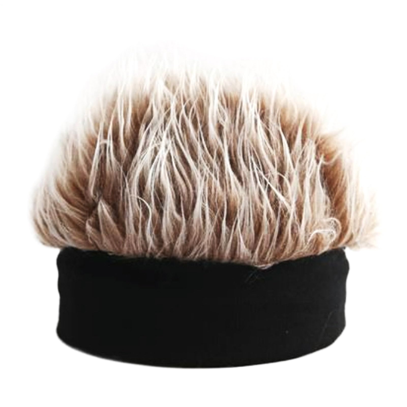 Novelty Hip Hop Beanie Hat, Funny Short Wig Cap, Spiked Fake Hair Breathable Cotton Wig Hats, Stylish Wigs Hats Hair, for Men and Women Outdoor Sport Coffee