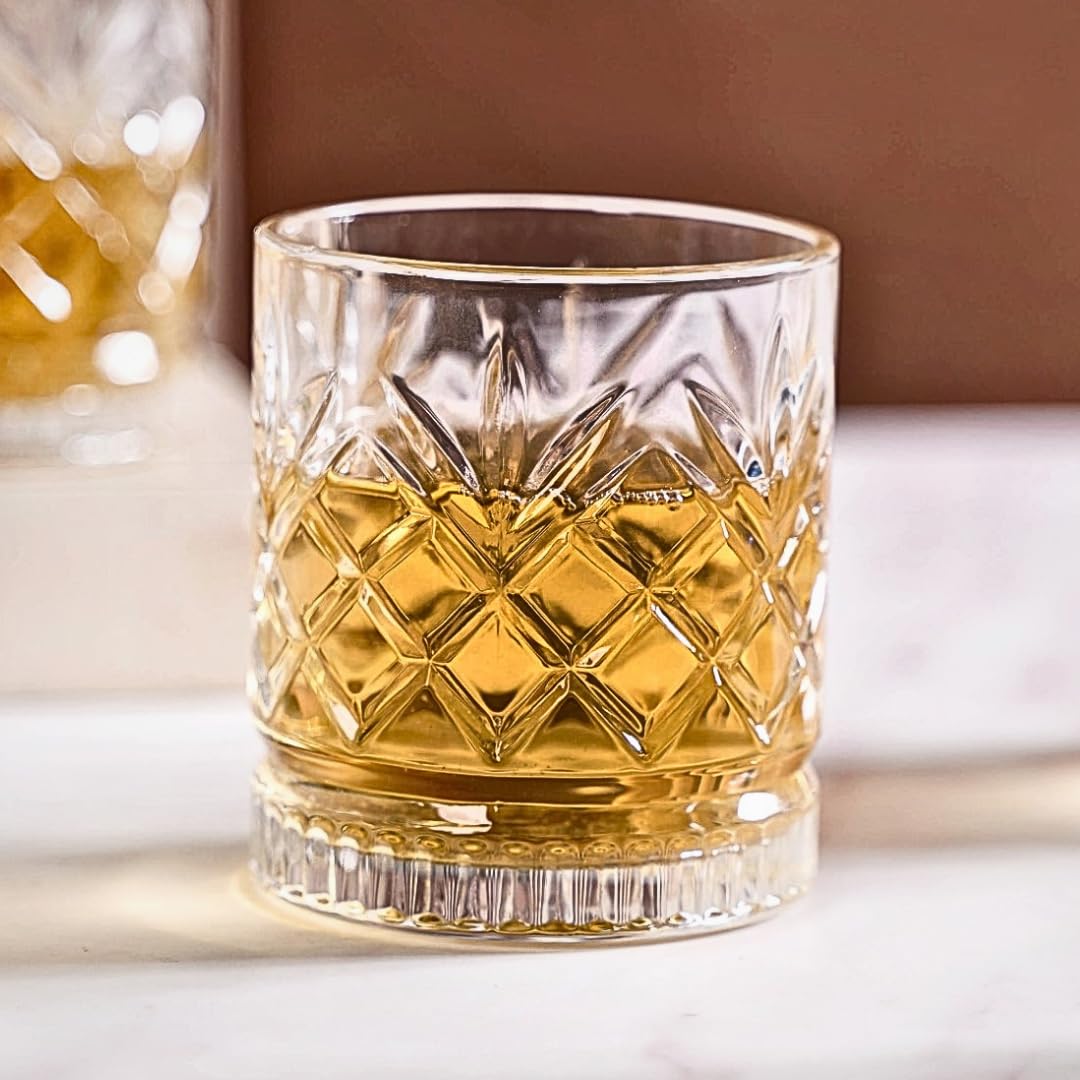 Prism Cut Whiskey Glasses - Set of 6 -18 Prism Cut Whiskey Glasses - Set of 6 -18