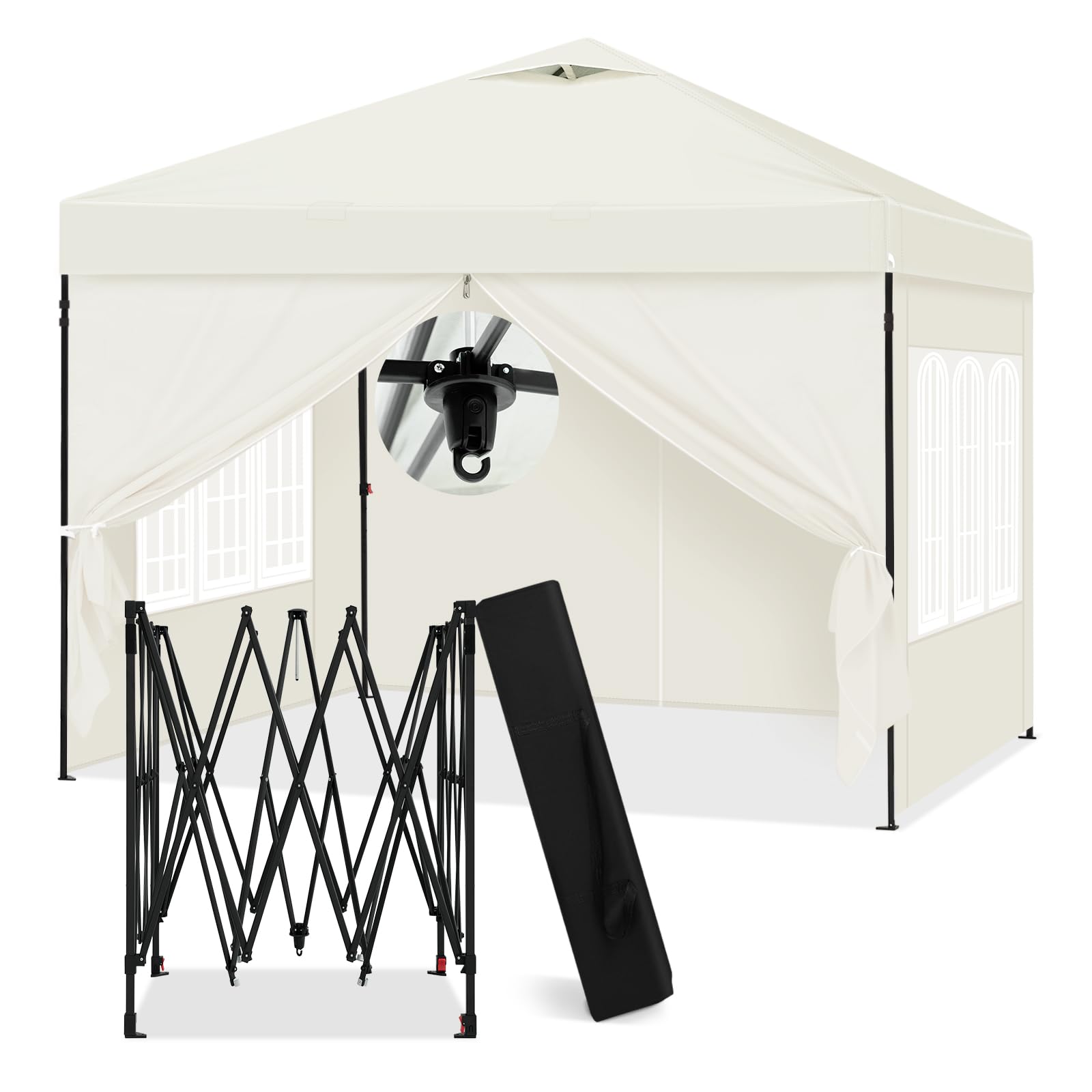 Laneetal Tonnelle Pliante 3x3 Pergola avec Parois Barnum Pop up Beige
