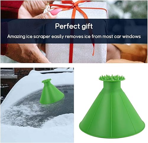 Miniatura 6 de Kewucn Raspadores mágicos de hielo para automóvil, raspador de hielo en forma de cono para parabrisas con embudo para eliminar las heladas y la